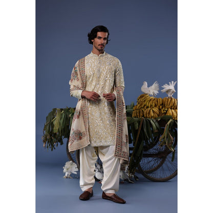 KALPRAAG Green Viscose Embroidered Kurta with Salwar and Dupatta