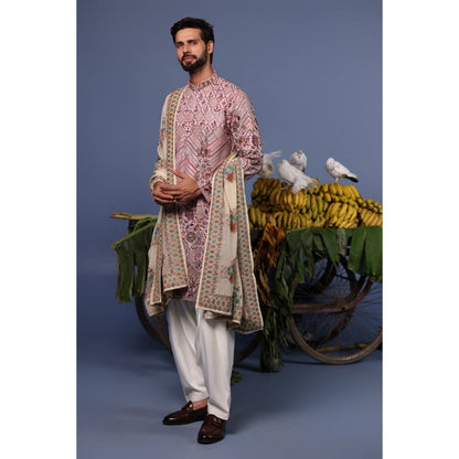 KALPRAAG Pink Viscose Embroidered Kurta with Salwar and Dupatta