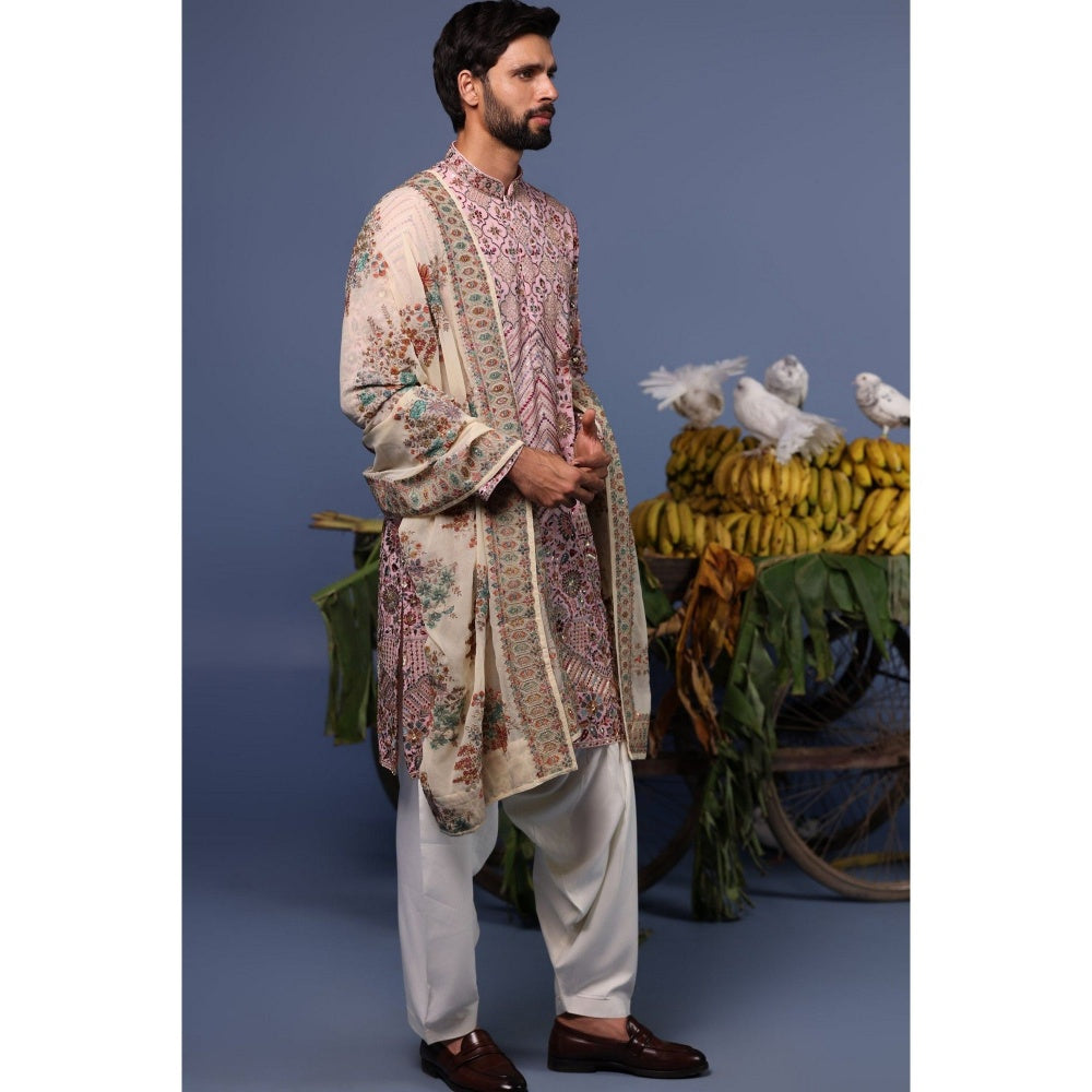 KALPRAAG Pink Viscose Embroidered Kurta with Salwar and Dupatta