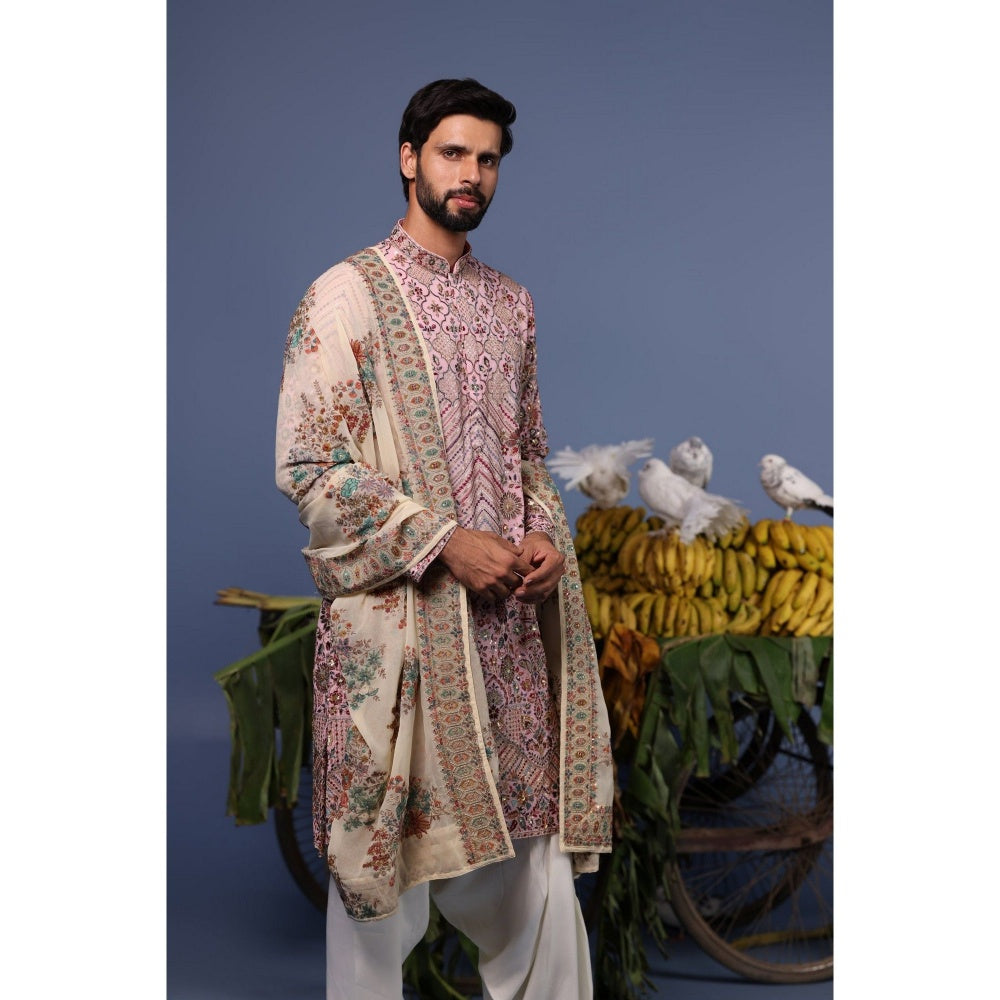 KALPRAAG Pink Viscose Embroidered Kurta with Salwar and Dupatta