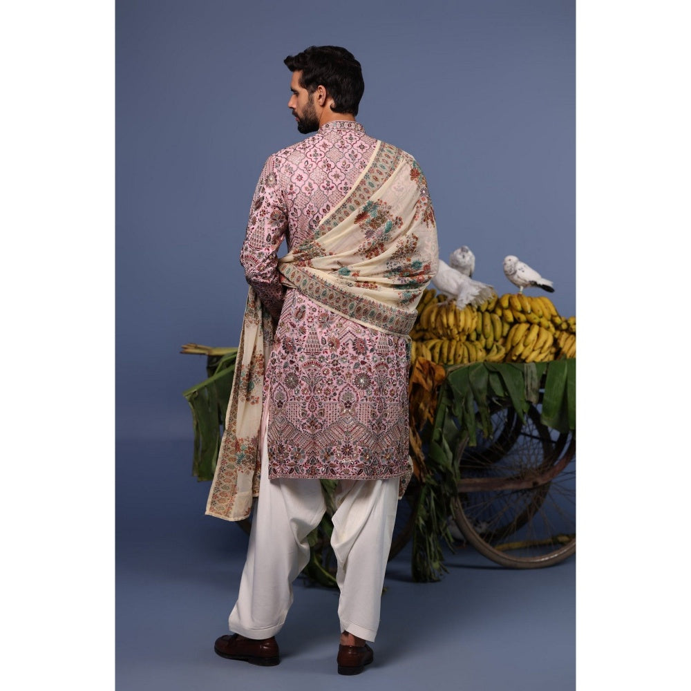 KALPRAAG Pink Viscose Embroidered Kurta with Salwar and Dupatta