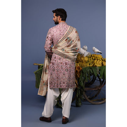 KALPRAAG Pink Viscose Embroidered Kurta with Salwar and Dupatta
