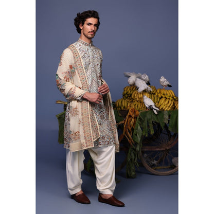 KALPRAAG Blue Viscose Embroidered Kurta with Salwar and Dupatta