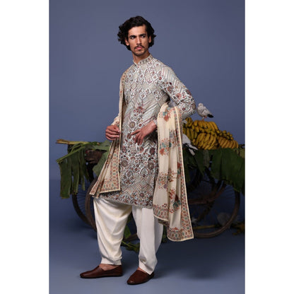 KALPRAAG Blue Viscose Embroidered Kurta with Salwar and Dupatta