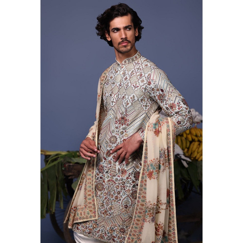 KALPRAAG Blue Viscose Embroidered Kurta with Salwar and Dupatta