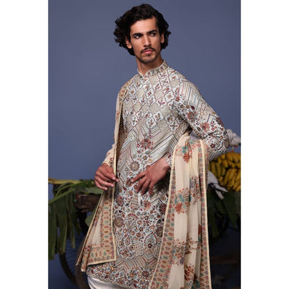 KALPRAAG Blue Viscose Embroidered Kurta with Salwar and Dupatta