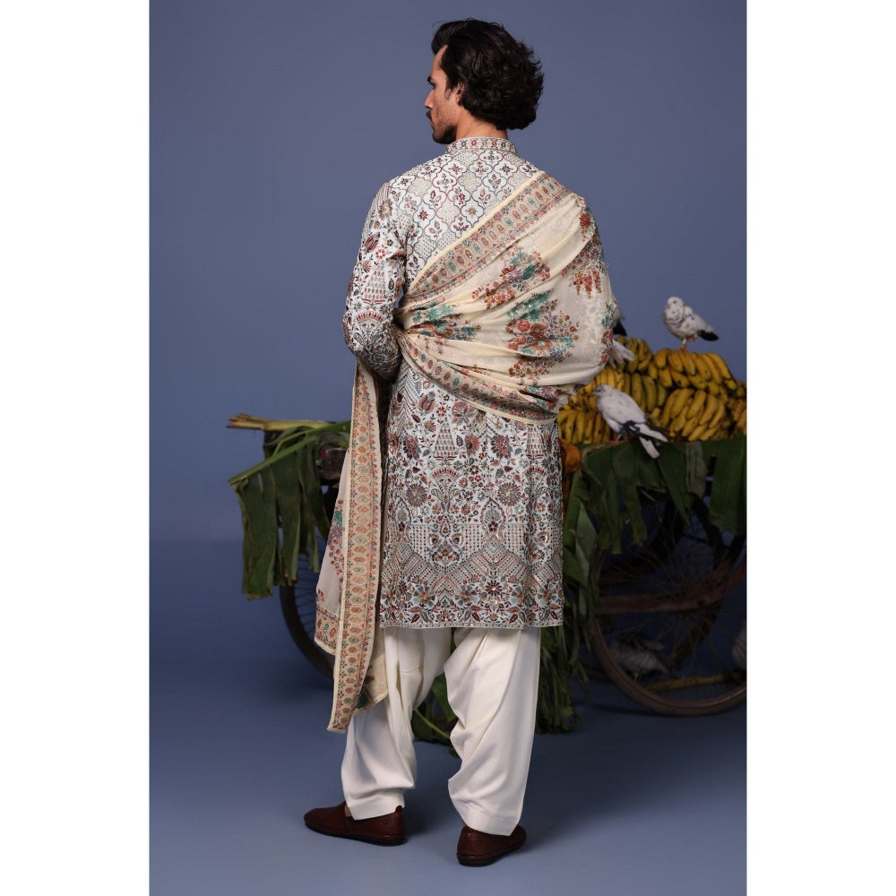 KALPRAAG Blue Viscose Embroidered Kurta with Salwar and Dupatta