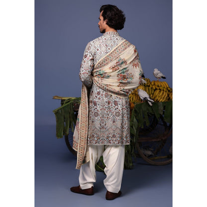 KALPRAAG Blue Viscose Embroidered Kurta with Salwar and Dupatta