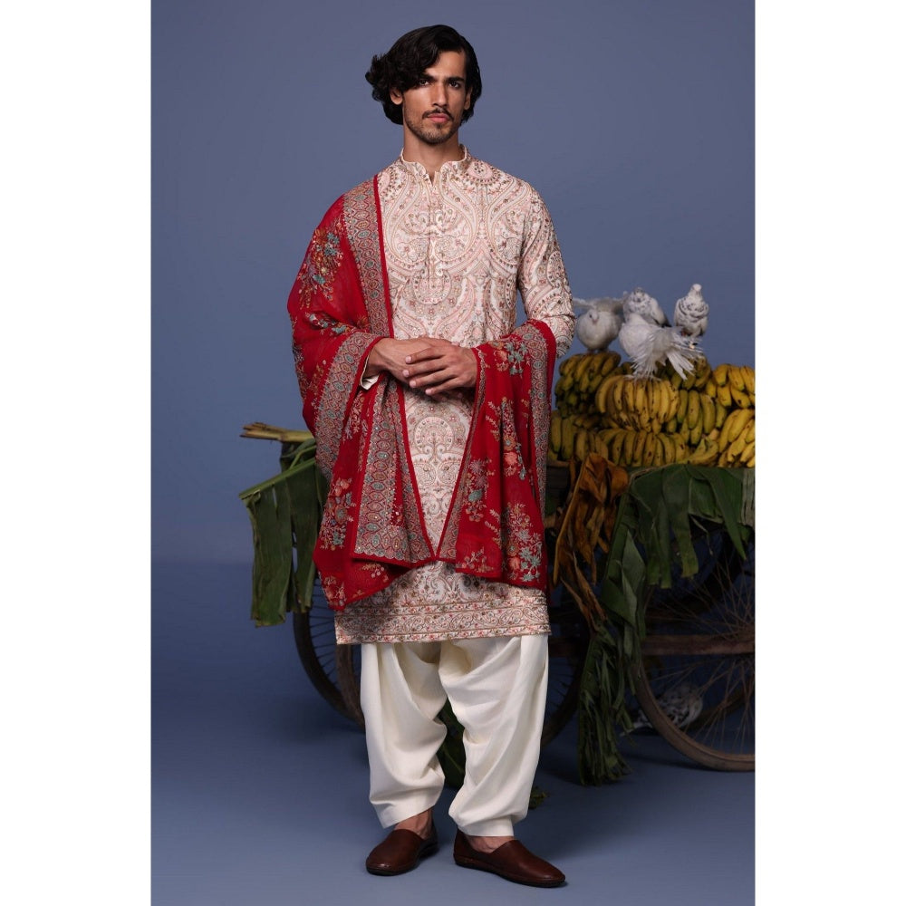 KALPRAAG Pink Viscose Embroidered Kurta with Salwar and Dupatta