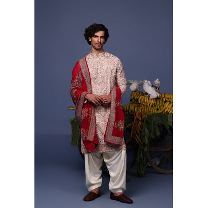 KALPRAAG Pink Viscose Embroidered Kurta with Salwar and Dupatta
