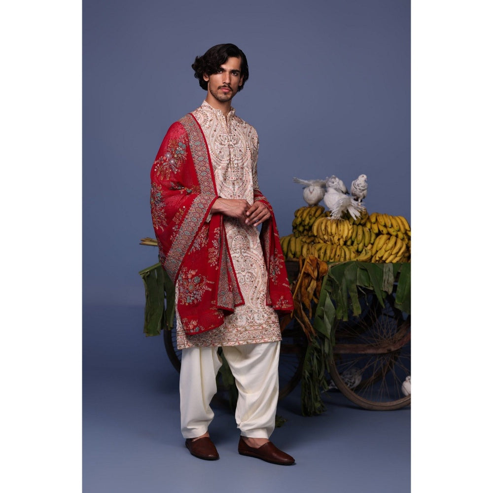KALPRAAG Pink Viscose Embroidered Kurta with Salwar and Dupatta