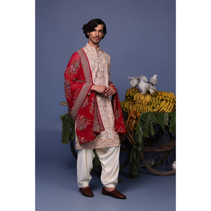 KALPRAAG Pink Viscose Embroidered Kurta with Salwar and Dupatta