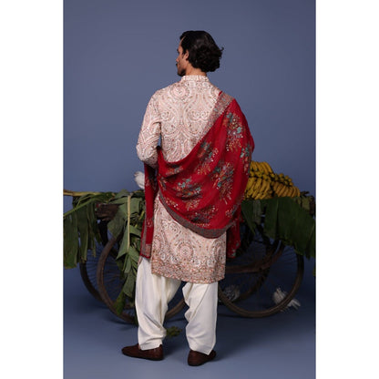 KALPRAAG Pink Viscose Embroidered Kurta with Salwar and Dupatta