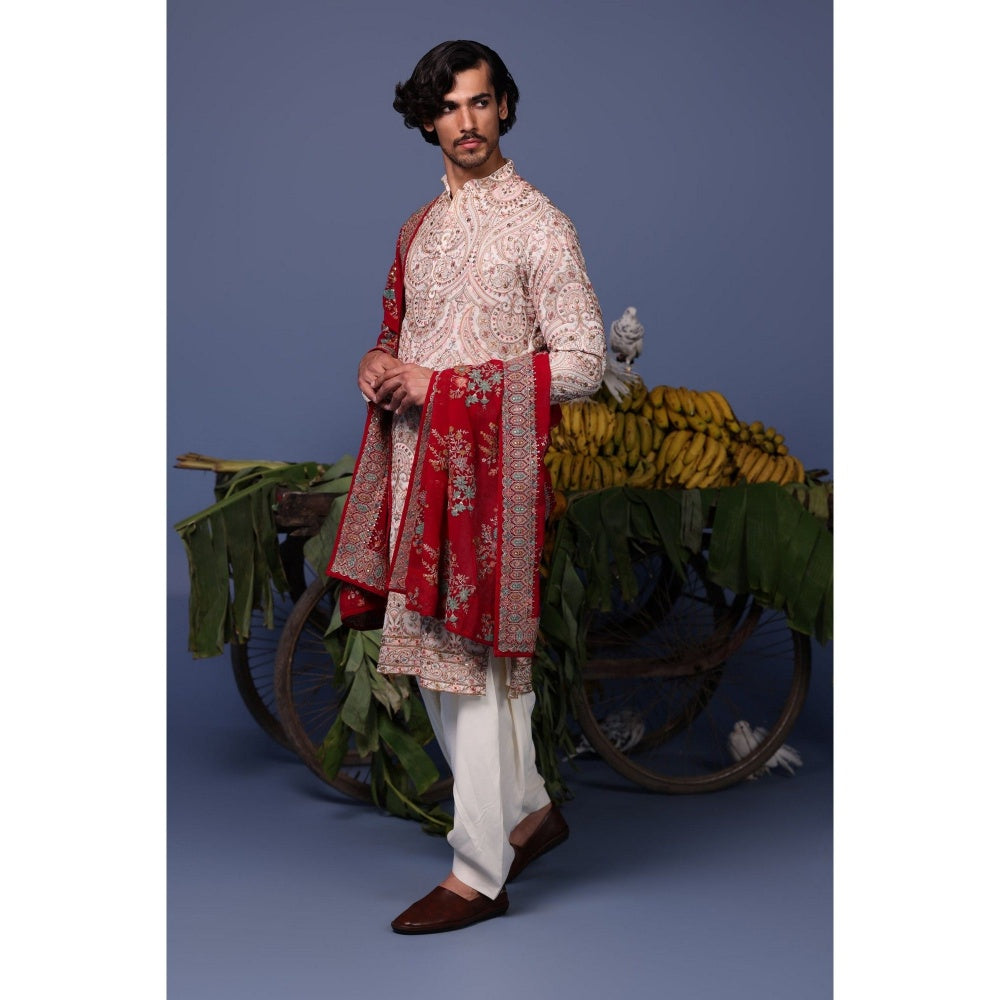 KALPRAAG Pink Viscose Embroidered Kurta with Salwar and Dupatta
