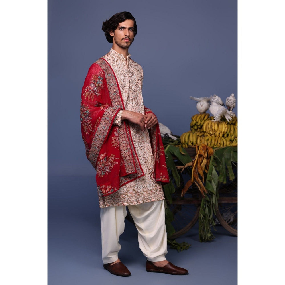KALPRAAG Pink Viscose Embroidered Kurta with Salwar and Dupatta