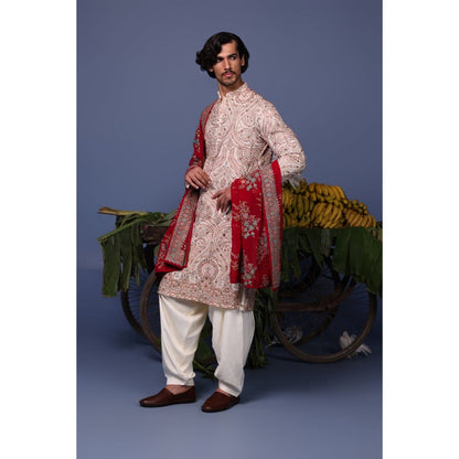 KALPRAAG Pink Viscose Embroidered Kurta with Salwar and Dupatta