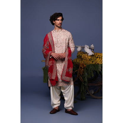 KALPRAAG Pink Viscose Embroidered Kurta with Salwar and Dupatta