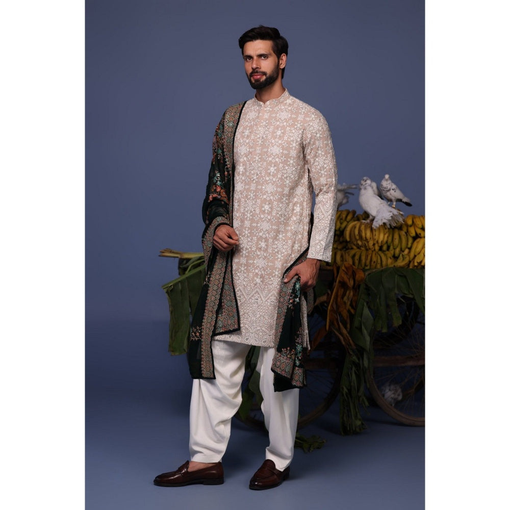 KALPRAAG Pink Viscose Embroidered Kurta with Salwar and Dupatta