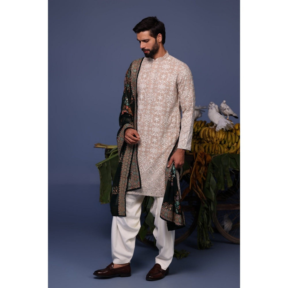 KALPRAAG Pink Viscose Embroidered Kurta with Salwar and Dupatta
