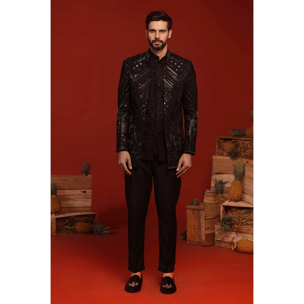 KALPRAAG Anmay Black Kurta and Pant with Coat