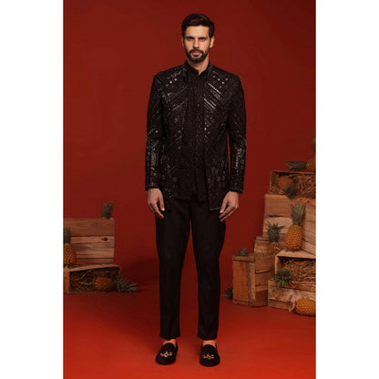 KALPRAAG Anmay Black Kurta and Pant with Coat