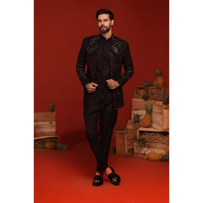 KALPRAAG Anmay Black Kurta and Pant with Coat