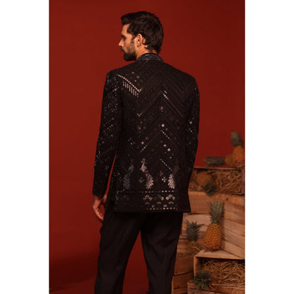 KALPRAAG Anmay Black Kurta and Pant with Coat