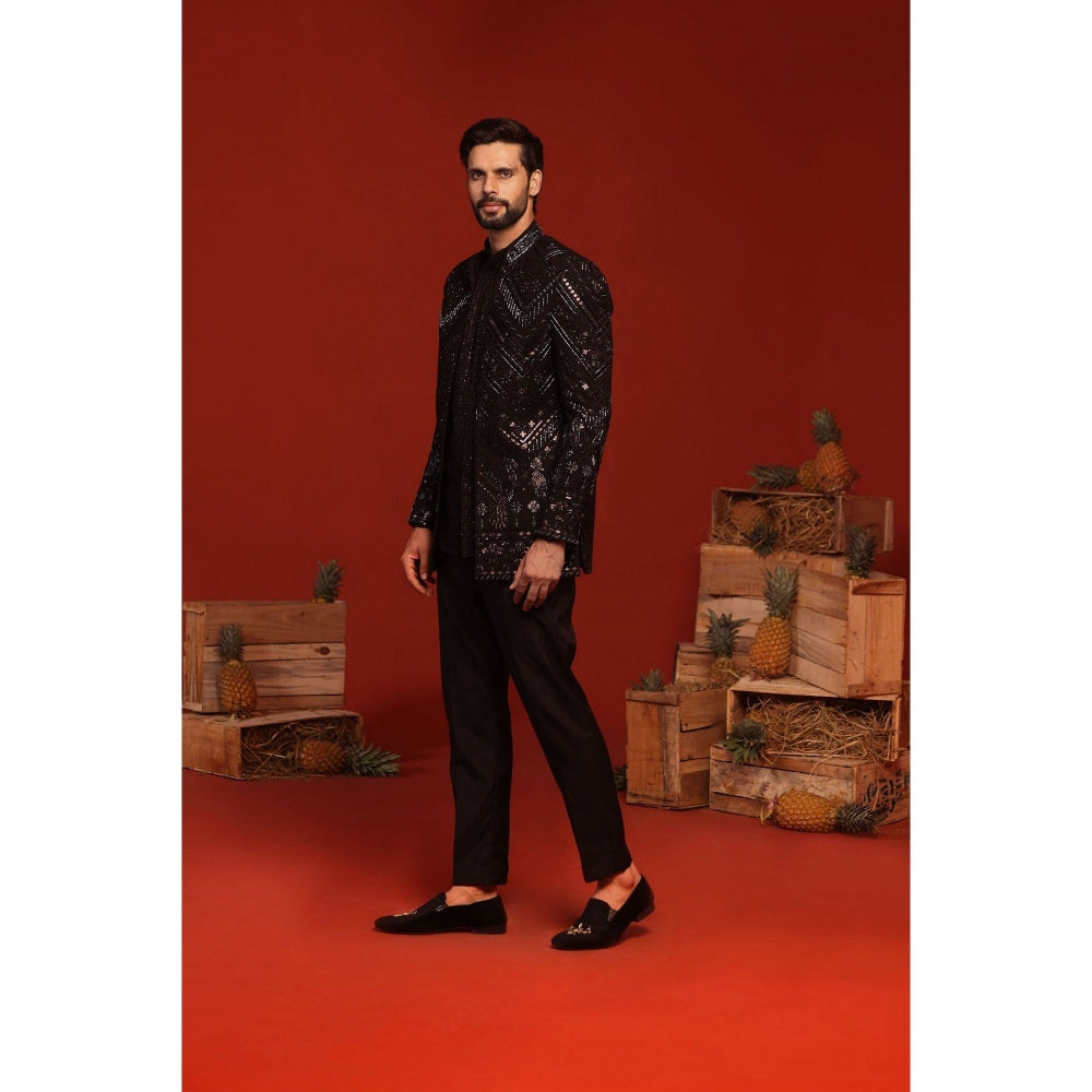 KALPRAAG Anmay Black Kurta and Pant with Coat