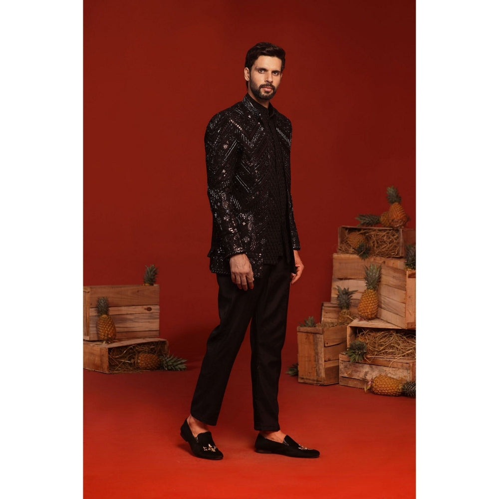 KALPRAAG Anmay Black Kurta and Pant with Coat