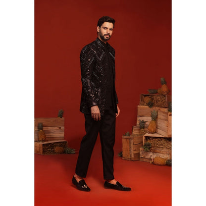 KALPRAAG Anmay Black Kurta and Pant with Coat