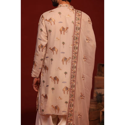 KALPRAAG Brija Beige Kurta with Patiala Pant and Dupatta