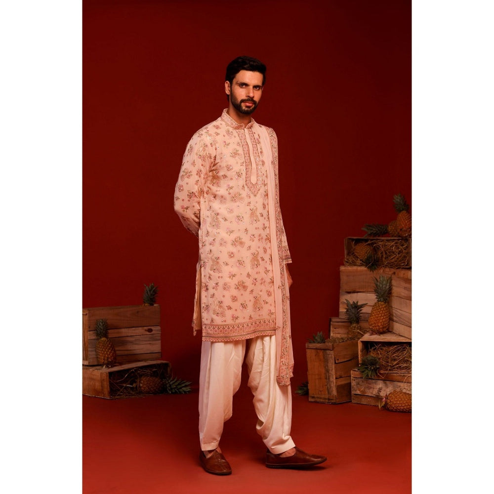 KALPRAAG Sainya Pink Kurta with Patiala Pant and Dupatta