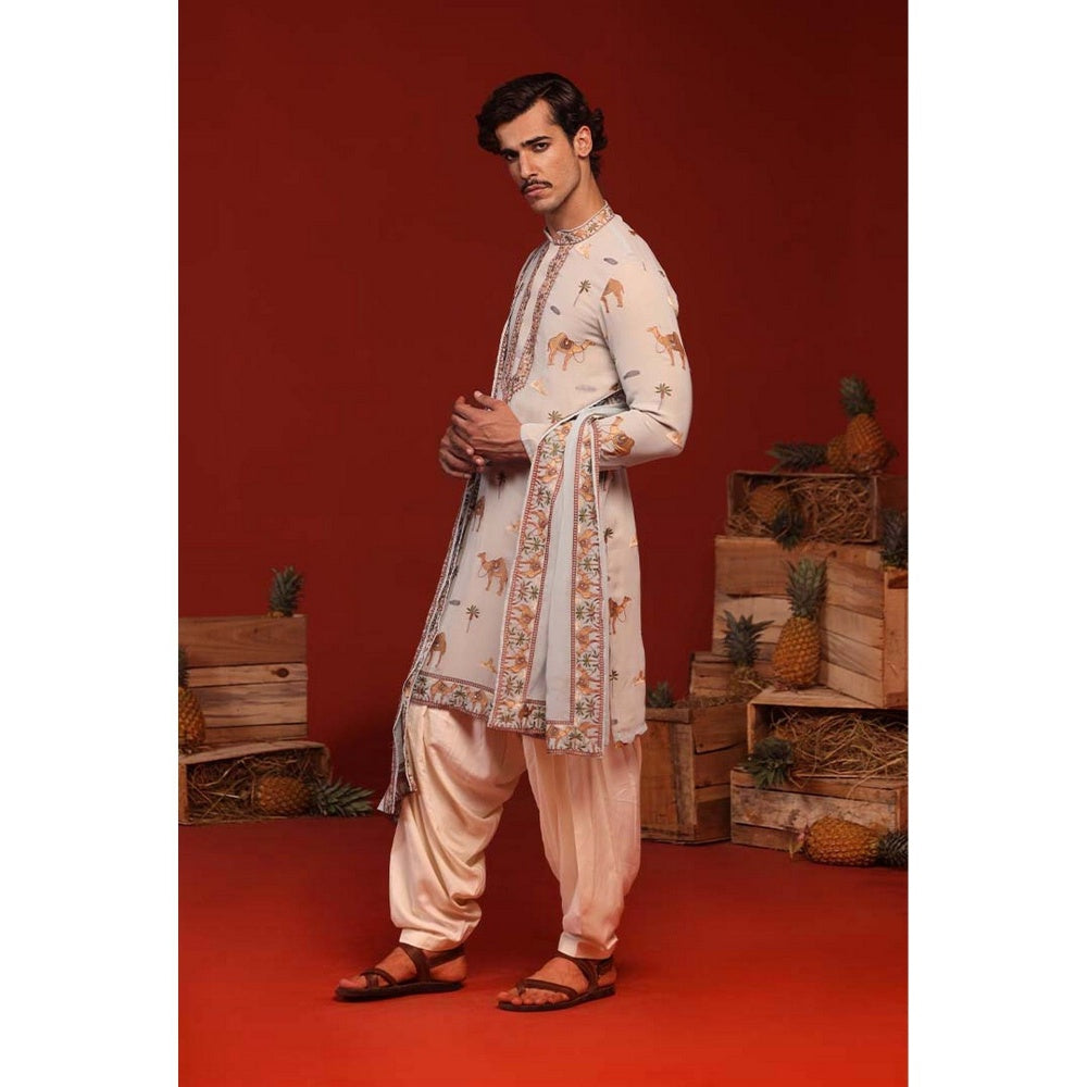KALPRAAG Veerendra Light Blue Kurta with Patiala Pant and Dupatta