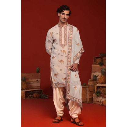 KALPRAAG Veerendra Light Blue Kurta with Patiala Pant and Dupatta