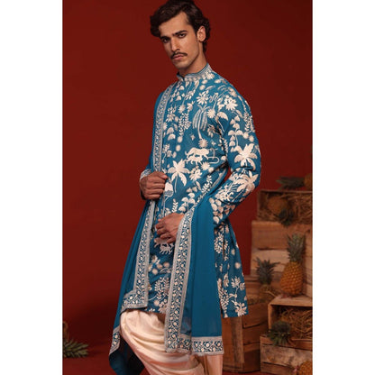 KALPRAAG Samar Teal Kurta with Patiala Pant and Dupatta