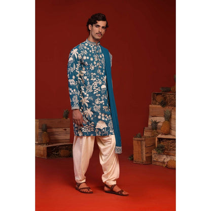 KALPRAAG Samar Teal Kurta with Patiala Pant and Dupatta