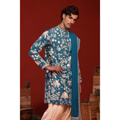 KALPRAAG Samar Teal Kurta with Patiala Pant and Dupatta