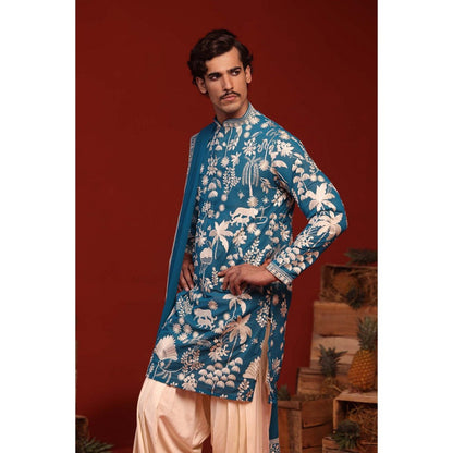 KALPRAAG Samar Teal Kurta with Patiala Pant and Dupatta