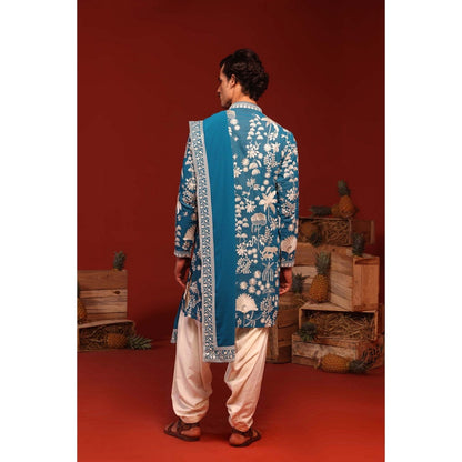KALPRAAG Samar Teal Kurta with Patiala Pant and Dupatta