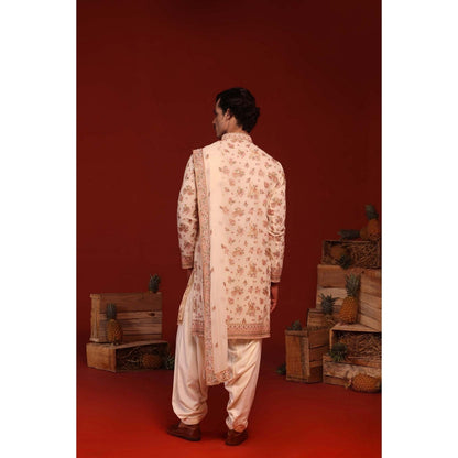 KALPRAAG Vatsal Ivory Kurta with Patiala Pant and Dupatta