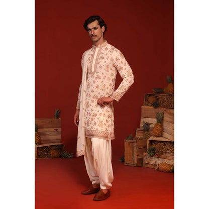 KALPRAAG Vatsal Ivory Kurta with Patiala Pant and Dupatta