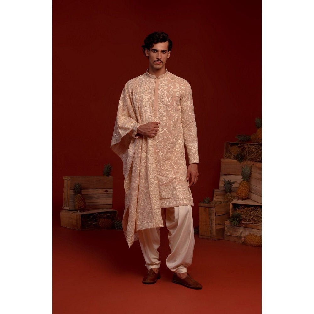 KALPRAAG Adith Pink Kurta with Patiala Pant and Dupatta
