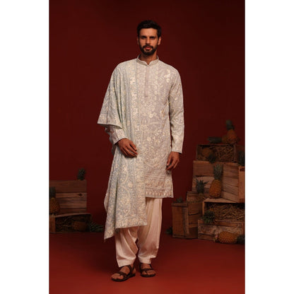 KALPRAAG Bhavik Light Blue Kurta with Patiala Pant and Dupatta