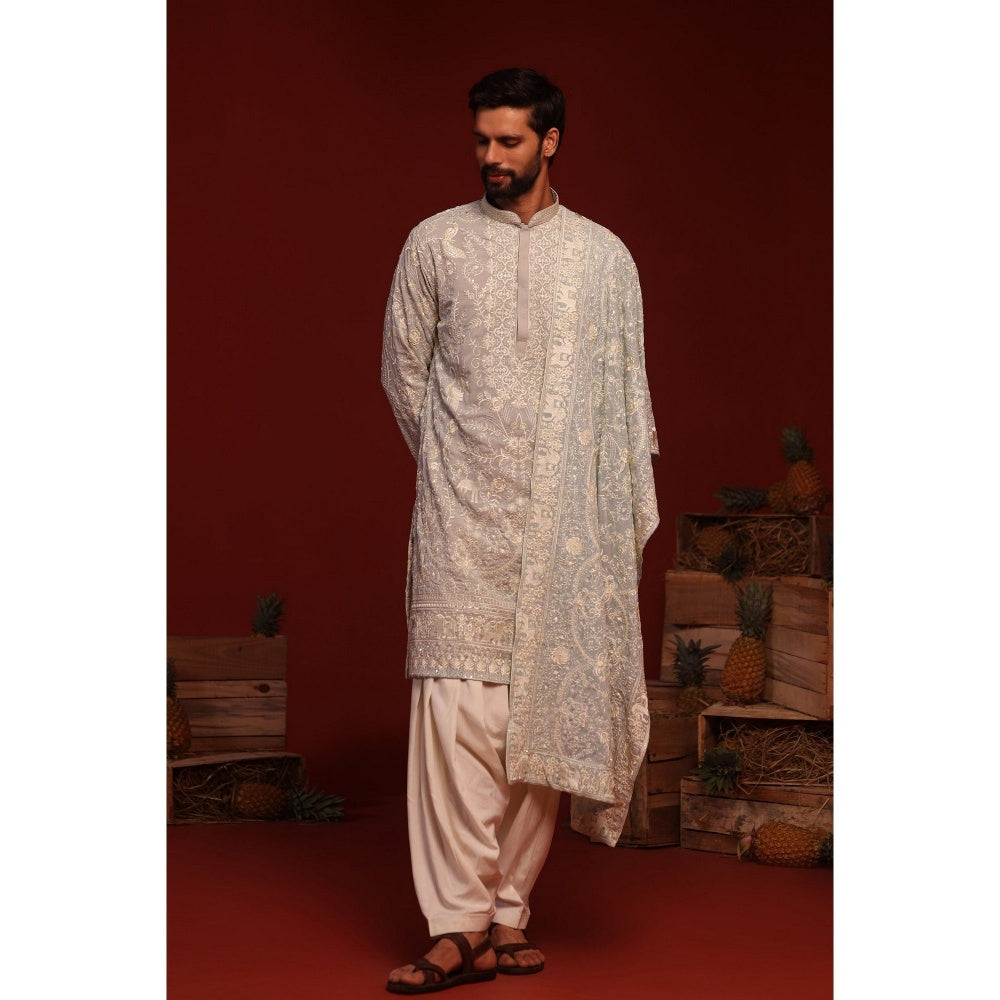 KALPRAAG Bhavik Light Blue Kurta with Patiala Pant and Dupatta