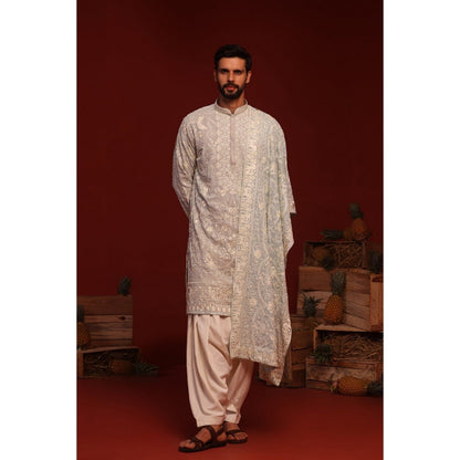 KALPRAAG Bhavik Light Blue Kurta with Patiala Pant and Dupatta
