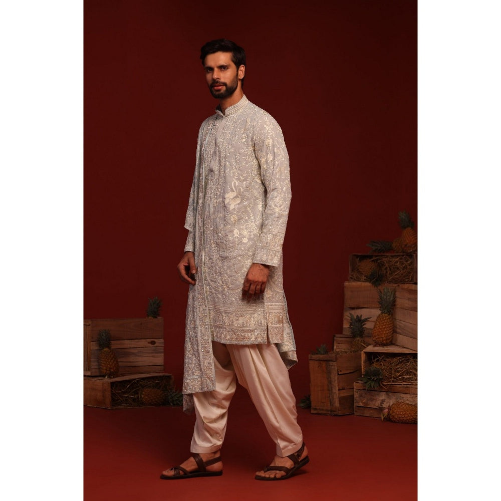 KALPRAAG Bhavik Light Blue Kurta with Patiala Pant and Dupatta