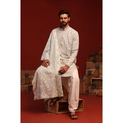 KALPRAAG Bhavik Light Blue Kurta with Patiala Pant and Dupatta
