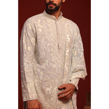 KALPRAAG Bhavik Light Blue Kurta with Patiala Pant and Dupatta
