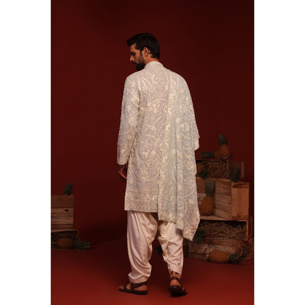 KALPRAAG Bhavik Light Blue Kurta with Patiala Pant and Dupatta