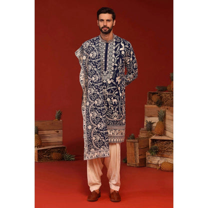 KALPRAAG Charvik Royal Blue Kurta with Patiala Pant and Dupatta